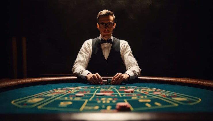 Tata letak meja American Roulette dengan zona taruhan dan pembayaran antik toto
